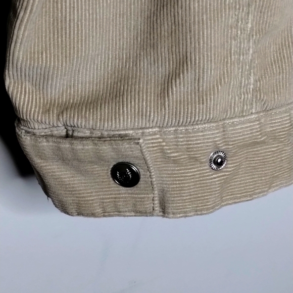 Chaps Corduroy Sherpa-Lined Trucker Jacket L Tan - Picture 5 of 8